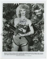 5t467 TOMMY CHONG signed 8x10.25 still '81 great image with Cheech Marin & girl from Nice Dreams!