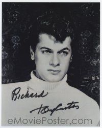 5t754 TONY CURTIS signed 8x10 REPRO still '80s great super young portrait wearing turtleneck!