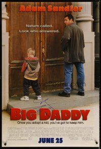 5t132 BIG DADDY signed DS advance 1sh '99 by Adam Sandler, great wacky image, nature called!
