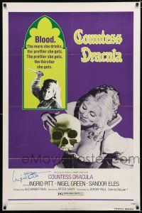 5t027 COUNTESS DRACULA signed 1sh '72 by Ingrid Pitt, Hammer, as the sexy seductive vampiress!