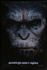 5t136 DAWN OF THE PLANET OF THE APES signed DS int'l teaser A 1sh '14 by Andy Serkis who was Caesar!