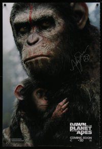 5t137 DAWN OF THE PLANET OF THE APES signed DS int'l teaser B 1sh '14 by Andy Serkis who was Caesar!