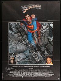 5t101 SUPERMAN signed French 1p '78 by director Richard Donner, comic book hero Christopher Reeve!