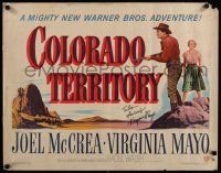5t126 COLORADO TERRITORY signed 1/2sh '49 by Virginia Mayo, great image with cowboy Joel McCrea!