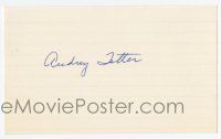 5t311 AUDREY TOTTER signed 3x5 index card '70s can be framed & displayed with a repro still!