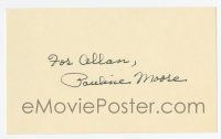 5t333 PAULINE MOORE signed 3x5 index card '50s can be framed & displayed with a repro still!