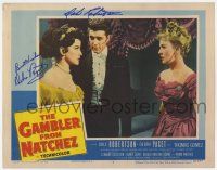 5t058 GAMBLER FROM NATCHEZ signed LC #7 '54 by BOTH Dale Robertson AND Debra Paget!