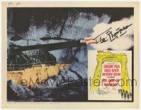 5t059 GUNS OF NAVARONE signed LC '61 by director J. Lee Thompson, great far shot of the huge fort!