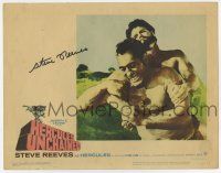 5t062 HERCULES UNCHAINED signed LC #3 '60 by Steve Reeves, great close up fighting image!