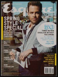 5t252 CHRIS PINE signed magazine '13 when the actor was on the cover of Esquire!