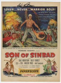 5t259 DALE ROBERTSON signed magazine ad '55 great artwork as the hero from Son of Sinbad!