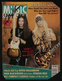 5t258 METAL MUSIC MAGAZINE COVERS set of 2 signed covers '90s by Michaels, Kotzen, Mustaine!