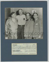 5t245 JULES WHITE signed canceled check in 11x14 display '80 the 4th Stooge with Moe, Larry & Joe!