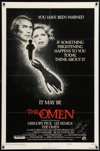 5t035 OMEN signed style F 1sh '76 by director Richard Donner, great image, you have been warned!
