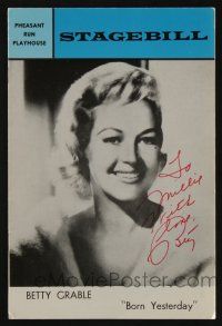 5t263 BETTY GRABLE signed Stagebill playbill '69 when she appeared on the stage in Born Yesterday!