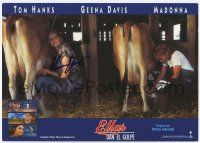 5t087 LEAGUE OF THEIR OWN signed Spanish LC '92 by Geena Davis, who's close up milking a cow!