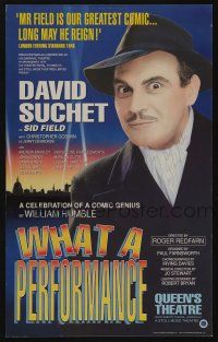 5t104 DAVID SUCHET signed 13x20 English stage poster '94 Sid Field in What a Performance in London!