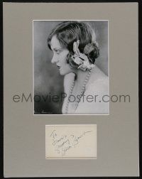 5t115 GLORIA SWANSON signed cut album page in 14x18 display '60s ready to frame & hang on the wall