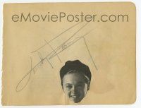5t303 MICKEY ROONEY/CLAIRE TREVOR signed 5x6 cut album page '40s can be framed & displayed w/repro