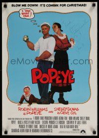 5t196 POPEYE signed 17x24 special '80 by Shelley Duvall, great image with Robin Williams, Altman