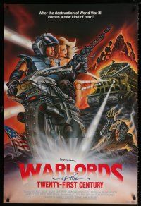 5t167 WARLORDS OF THE 21ST CENTURY signed 1sh '82 by Roger Corman, cool apocalypse action art!
