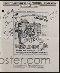 5t266 BUTCH PATRICK signed pressbook '66 by Butch Patrick, great ads from Munster Go Home!