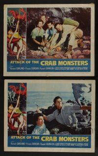 5w922 ATTACK OF THE CRAB MONSTERS 2 LCs '57 Richard Garland, Pamela Duncan, Roger Corman horror!