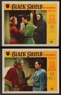 5w928 BLACK SHIELD OF FALWORTH 2 LCs '54 knight Tony Curtis & real life wife Janet Leigh, Marshall