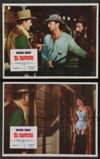 5w942 EL DORADO 2 LCs '66 John Wayne, Robert Mitchum, Charlene Holt, directed by Howard Hawks!