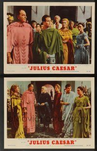 5w958 JULIUS CAESAR 2 LCs '53 Marlon Brando does Shakespeare, Gielgud, Mason, Kerr!