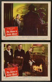5w967 MY NAME IS JULIA ROSS 2 LCs '45 Joseph H. Lewis film noir, Dame May Whitty, George Macready!