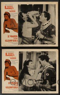 5w757 2 NIGHTS WITH CLEOPATRA 4 LCs '63 Alberto Sordi, Ettore Manni & super sexy Sophia Loren
