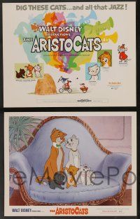 5w009 ARISTOCATS 9 LCs '71 Walt Disney feline jazz musical cartoon, great colorful images!