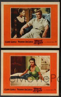 5w556 BAND OF ANGELS 6 LCs '57 cool images of Clark Gable & beautiful mistress Yvonne De Carlo!