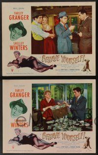 5w558 BEHAVE YOURSELF 6 LCs '51 Shelley Winters, Lon Chaney Jr., border art by Alberto Vargas!