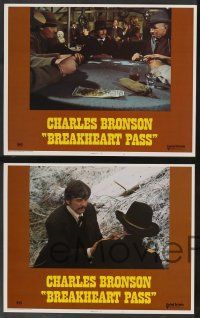 5w084 BREAKHEART PASS 8 LCs '76 Alistair MacLean novel, Charles Bronson, w/ cool gambling image!
