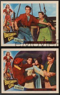 5w766 BUCCANEER'S GIRL 4 LCs '50 great images of Yvonne DeCarlo & Philip Friend!