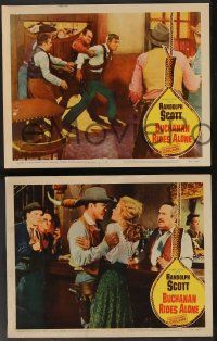 5w574 BUCHANAN RIDES ALONE 6 LCs '58 big man Randolph Scott, directed by Budd Boetticher!