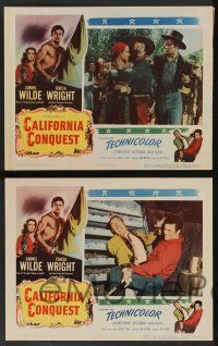 5w576 CALIFORNIA CONQUEST 6 LCs '52 Cornel Wilde & Teresa Wright fight for freedom!