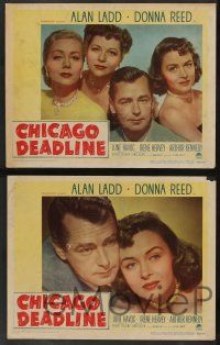 5w105 CHICAGO DEADLINE 8 LCs '49 cool images of Alan Ladd, Donna Reed & bad girls, film noir!