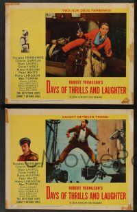 5w667 DAYS OF THRILLS & LAUGHTER 5 LCs '61 Douglas Fairbanks, Charlie Chaplin, Langdon, more!