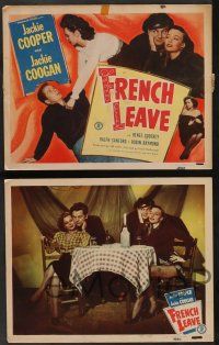 5w179 FRENCH LEAVE 8 LCs '48 kid stars Jackie Cooper & Jackie Coogan all grown up and romancing!