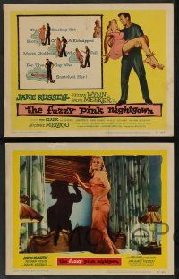 5w183 FUZZY PINK NIGHTGOWN 8 LCs '57 sexy actress Jane Russell falls for her kidnapper Ralph Meeker