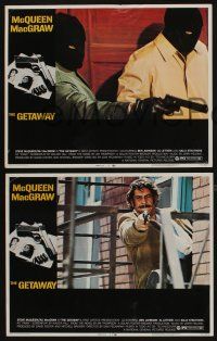 5w868 GETAWAY 3 LCs '72 Sam Peckinpah classic, Al Lettieri pointing gun, bad guys & car crash