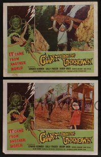 5w592 GIANT FROM THE UNKNOWN 6 LCs '58 art and images of wacky monster Buddy Baer!