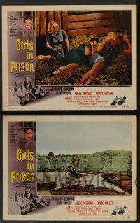 5w789 GIRLS IN PRISON 4 LCs '56 Richard Denning, Joan Taylor, Adele Jergens, women without men!