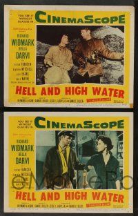 5w682 HELL & HIGH WATER 5 LCs '54 Samuel Fuller, Richard Widmark on submarine!