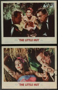 5w490 LITTLE HUT 7 LCs '57 cool images of sexy tropical Ava Gardner, Stewart Granger, David Niven!
