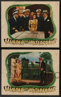 5w805 MURDER ON THE WATERFRONT 4 LCs '43 Warren Douglas, Joan Winfield, naval thriller!
