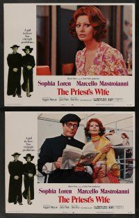 5w311 PRIEST'S WIFE 8 LCs '71 super sexy Sophia Loren, religious Marcello Mastroianni!